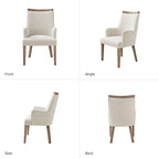 Chaises de salle à manger en bois massif rembourrées de style rustique (lot de 6)