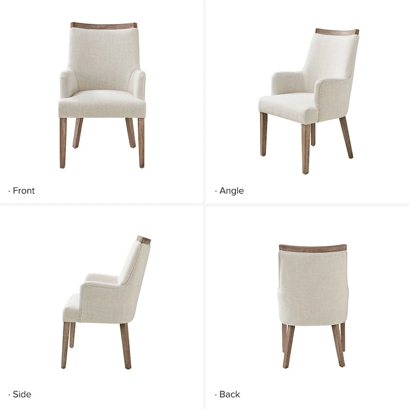 Chaises de salle à manger en bois massif rembourrées de style rustique (lot de 6)