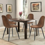 Lot de 4 chaises de salle à manger en daim avec pieds en métal noir - Chaises d'appoint