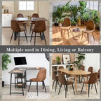 Lot de 4 chaises de salle à manger en daim avec pieds en métal noir - Chaises d'appoint