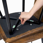 Lot de 4 chaises de salle à manger en daim avec pieds en métal noir - Chaises d'appoint