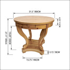 Table à manger ronde de petite taille style ferme avec pieds incurvés