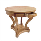 Table à manger ronde de petite taille style ferme avec pieds incurvés