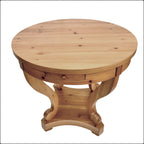 Table à manger ronde de petite taille style ferme avec pieds incurvés