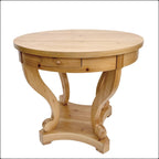 Table à manger ronde de petite taille style ferme avec pieds incurvés