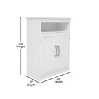 Meuble de rangement au sol avec portes à fermeture magnétique et étagères
