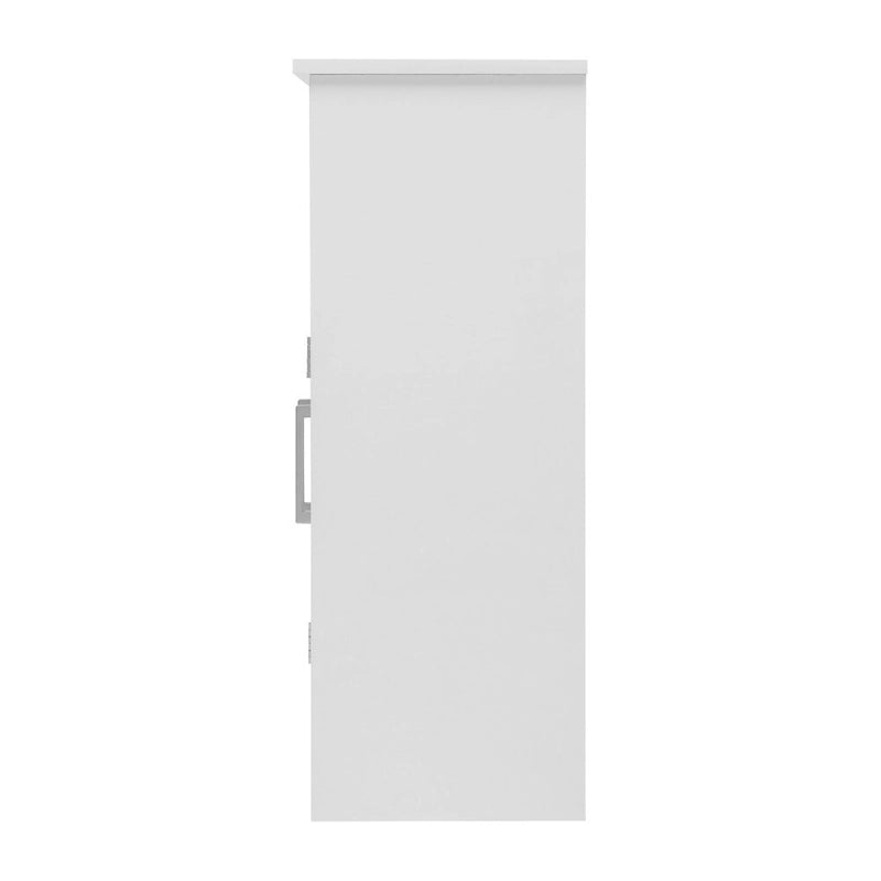 Meuble de rangement au sol avec portes à fermeture magnétique et étagères