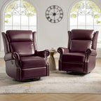 Viviana Fauteuil relax manuel pivotant en cuir véritable – Lot de 2
