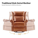 Viviana Fauteuil relax manuel pivotant en cuir véritable – Lot de 2