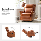 Viviana Fauteuil relax manuel pivotant en cuir véritable – Lot de 2