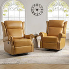 Viviana Fauteuil relax manuel pivotant en cuir véritable – Lot de 2