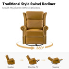 Viviana Fauteuil relax manuel pivotant en cuir véritable – Lot de 2