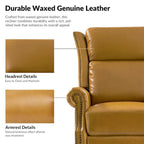 Viviana Fauteuil relax manuel pivotant en cuir véritable – Lot de 2
