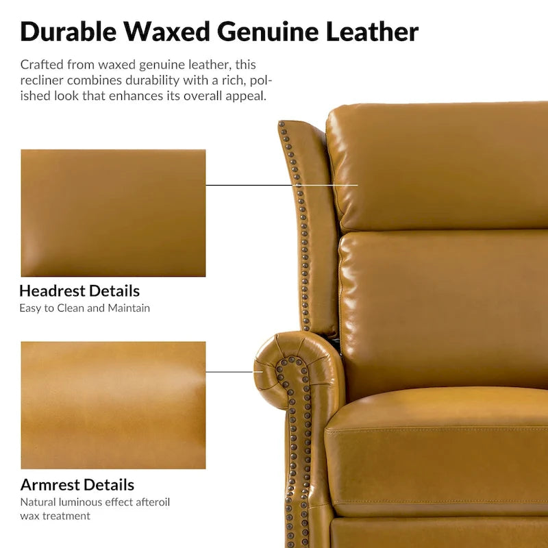 Viviana Fauteuil relax manuel pivotant en cuir véritable – Lot de 2