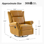 Viviana Fauteuil relax manuel pivotant en cuir véritable – Lot de 2