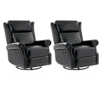 Viviana Fauteuil relax manuel pivotant en cuir véritable – Lot de 2