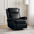 Viviana Fauteuil relax manuel pivotant en cuir véritable – Lot de 2