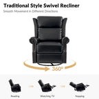 Viviana Fauteuil relax manuel pivotant en cuir véritable – Lot de 2