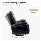 Viviana Fauteuil relax manuel pivotant en cuir véritable – Lot de 2