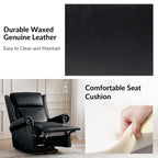Viviana Fauteuil relax manuel pivotant en cuir véritable – Lot de 2