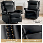 Viviana Fauteuil relax manuel pivotant en cuir véritable – Lot de 2
