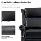 Viviana Fauteuil relax manuel pivotant en cuir véritable – Lot de 2