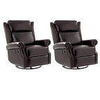 Viviana Fauteuil relax manuel pivotant en cuir véritable – Lot de 2