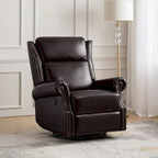 Viviana Fauteuil relax manuel pivotant en cuir véritable – Lot de 2