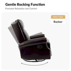 Viviana Fauteuil relax manuel pivotant en cuir véritable – Lot de 2