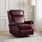 Viviana Fauteuil relax manuel pivotant en cuir véritable – Lot de 2