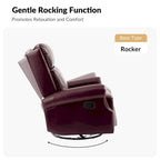 Viviana Fauteuil relax manuel pivotant en cuir véritable – Lot de 2
