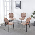 Lot de 4 chaises de salle à manger Sennit rembourrées avec pieds en métal