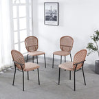 Lot de 4 chaises de salle à manger Sennit rembourrées avec pieds en métal