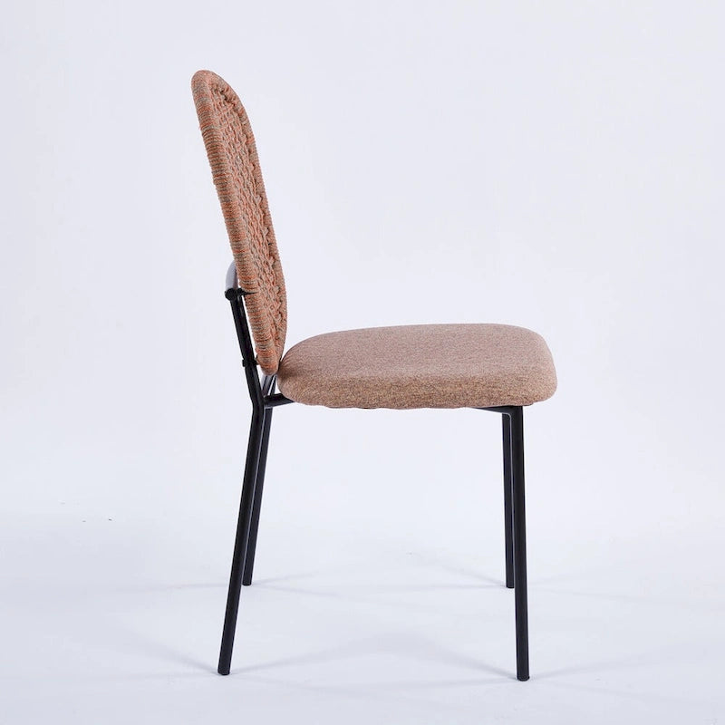 Lot de 4 chaises de salle à manger Sennit rembourrées avec pieds en métal