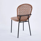 Lot de 4 chaises de salle à manger Sennit rembourrées avec pieds en métal