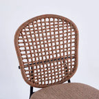 Lot de 4 chaises de salle à manger Sennit rembourrées avec pieds en métal