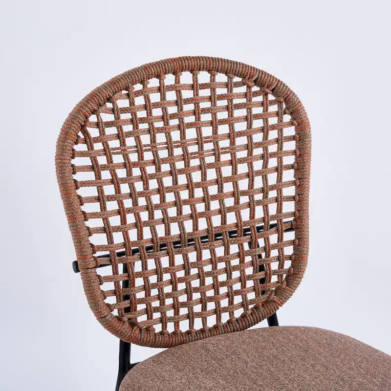 Lot de 4 chaises de salle à manger Sennit rembourrées avec pieds en métal